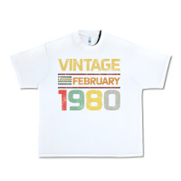 White Born in 1980 Vintage February Urban Heavy Tee - Bettercallsaul