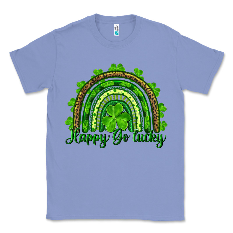 Saint Patricks Day Happy Go Lucky Rainbow Classic Tee by RanaPortraitStore | Teevron