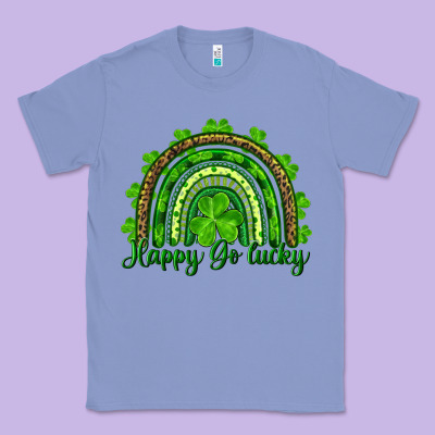 Saint Patricks Day Happy Go Lucky Rainbow Classic Tee Designed By Ranaportraitstore
