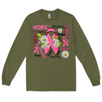 Army Green Breast Cancer Long Sleeve Tee - NancyCooperArtShop