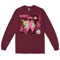 Burgundy Breast Cancer Long Sleeve Tee - NancyCooperArtShop