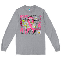 Heather Grey Breast Cancer Long Sleeve Tee - NancyCooperArtShop
