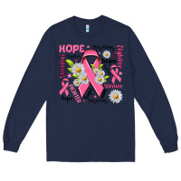Navy Breast Cancer Long Sleeve Tee - NancyCooperArtShop