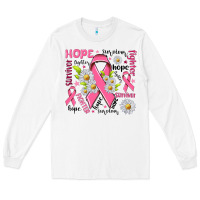 White Breast Cancer Long Sleeve Tee - NancyCooperArtShop
