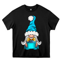 Black winter gnome with gift Heavy Core Tee - NancyCooperArtShop