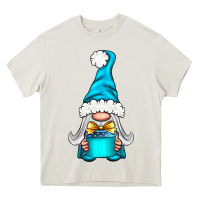Cream winter gnome with gift Heavy Core Tee - NancyCooperArtShop