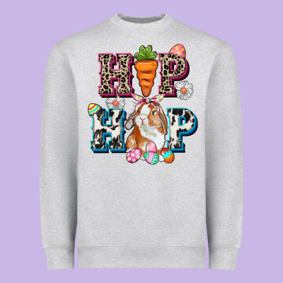 Western Hip Hop Bunny Easter Day Heavyweight Sweatshirt Designed By Cowgirlartshop