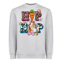 Heather Grey Western hip hop bunny Easter Day Heavyweight Sweatshirt - CowGirlArtShop
