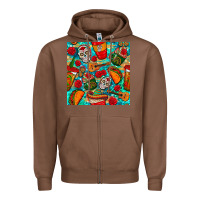 Chestnut hispanic heritage month coffee cups and taco with glitter and leopard  Zipper Hoodie - BundleAndBundleShop