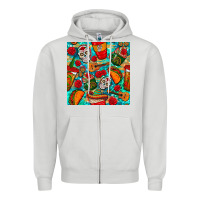 Dove Grey hispanic heritage month coffee cups and taco with glitter and leopard  Zipper Hoodie - BundleAndBundleShop