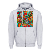 Heather Grey hispanic heritage month coffee cups and taco with glitter and leopard  Zipper Hoodie - BundleAndBundleShop