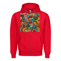 Red hispanic heritage month coffee cups and taco with glitter and leopard  Zipper Hoodie - BundleAndBundleShop