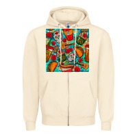 Sandshell hispanic heritage month coffee cups and taco with glitter and leopard  Zipper Hoodie - BundleAndBundleShop