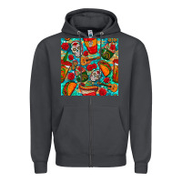 Smoke hispanic heritage month coffee cups and taco with glitter and leopard  Zipper Hoodie - BundleAndBundleShop