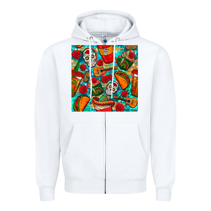 Hispanic Heritage Month Coffee Cups And Taco With Glitter And Leopard  Zipper Hoodie by BundleAndBundleShop | Teevron