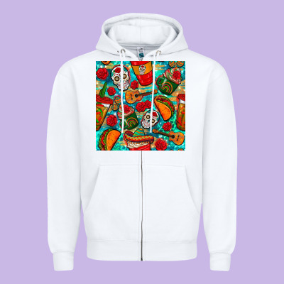 Hispanic Heritage Month Coffee Cups And Taco With Glitter And Leopard  Zipper Hoodie Designed By Bundleandbundleshop