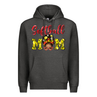 Charcoal Heather softball mom  and afro messybun mom bbs Premium Hoodie - BundleAndBundleShop