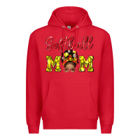 Red softball mom  and afro messybun mom bbs Premium Hoodie - BundleAndBundleShop