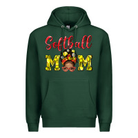 Sports Green softball mom  and afro messybun mom bbs Premium Hoodie - BundleAndBundleShop