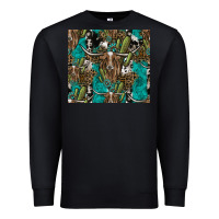 Black Longhorn Pattern Premium Sweatshirt - CowhideDigitalArt