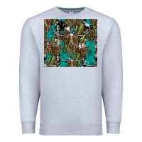 Heather Grey Longhorn Pattern Premium Sweatshirt - CowhideDigitalArt