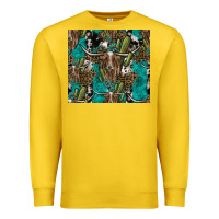 Lemon Longhorn Pattern Premium Sweatshirt - CowhideDigitalArt
