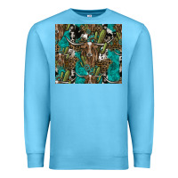 Ocean Blue Longhorn Pattern Premium Sweatshirt - CowhideDigitalArt