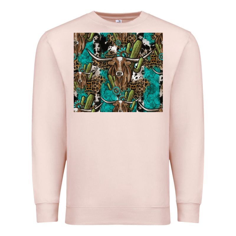 Longhorn Pattern Premium Sweatshirt by CowhideDigitalArt | Teevron