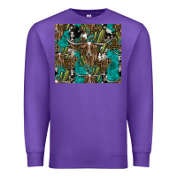 Purple Longhorn Pattern Premium Sweatshirt - CowhideDigitalArt
