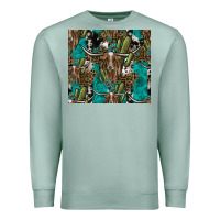 Seafoam Longhorn Pattern Premium Sweatshirt - CowhideDigitalArt