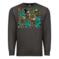 Smoke Longhorn Pattern Premium Sweatshirt - CowhideDigitalArt