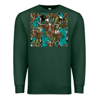 Sports Green Longhorn Pattern Premium Sweatshirt - CowhideDigitalArt