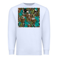 White Longhorn Pattern Premium Sweatshirt - CowhideDigitalArt