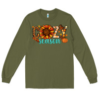 Army Green Cozy season Thanksgiving Long Sleeve Tee - NancyCooperArtShop