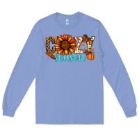 Colony Blue Cozy season Thanksgiving Long Sleeve Tee - NancyCooperArtShop