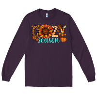 Plum Cozy season Thanksgiving Long Sleeve Tee - NancyCooperArtShop