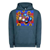 Pigment Midnight Navy American flag gnomes truck sunflowers star leopard glitter Urban Hoodie - Artiststas
