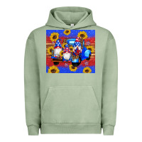 Pigment Oil Green American flag gnomes truck sunflowers star leopard glitter Urban Hoodie - Artiststas