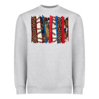 Heather Grey Baseball brushstroke Heavyweight Sweatshirt - HowdyJamesFarm
