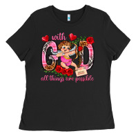 Black with god all things are possible Ladies Tee - NancyCooperArtShop