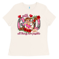Bone with god all things are possible Ladies Tee - NancyCooperArtShop