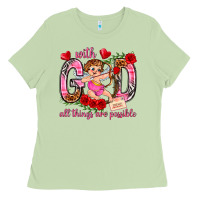 Matcha with god all things are possible Ladies Tee - NancyCooperArtShop