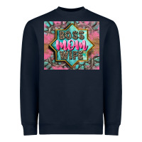 Navy Boss mom wife Heavyweight Sweatshirt - CowGirlArtShop