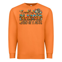 Carrot Thankful Blessed And Kind Of A Mess Premium Sweatshirt - CowhideDigitalArt