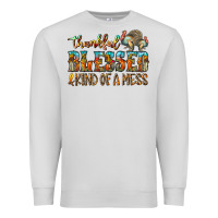 Dove Grey Thankful Blessed And Kind Of A Mess Premium Sweatshirt - CowhideDigitalArt