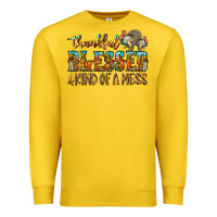 Lemon Thankful Blessed And Kind Of A Mess Premium Sweatshirt - CowhideDigitalArt