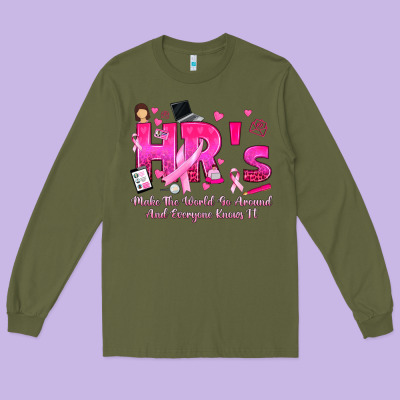 Breast Cancer Hr Human Resources Long Sleeve Tee Designed By Texasbilliewilder