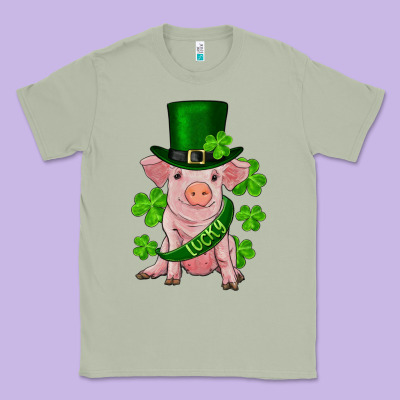 St. Patrick's Day Lucky Baby Pig Classic Tee Designed By Ranaportraitstore
