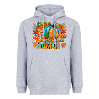 Heather Grey Pumpkin Spice Junkie Heavyweight Hoodie - CowhideDigitalArt
