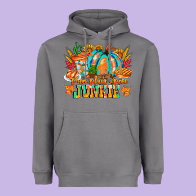 Pumpkin Spice Junkie Heavyweight Hoodie Designed By Cowhidedigitalart